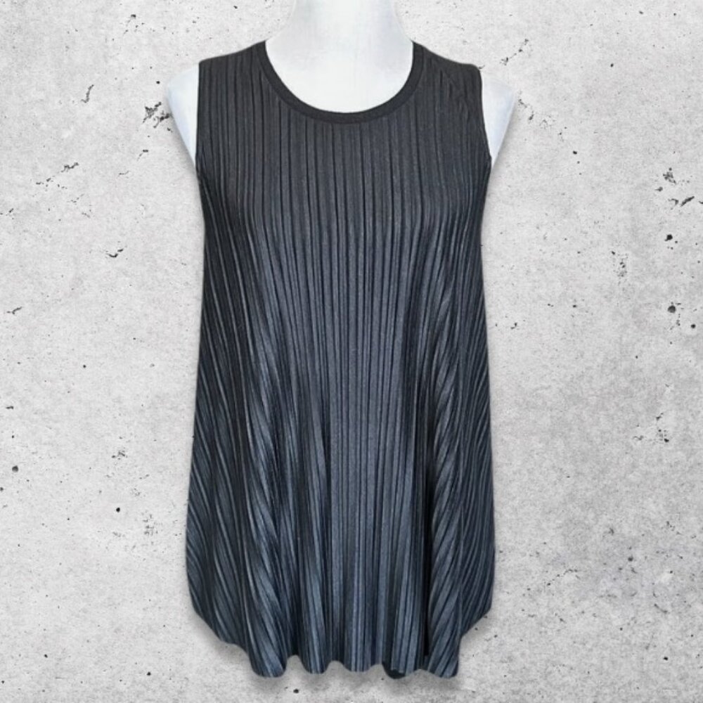 Philosophy Blouse Sleeveless Soft Pleated Flowy Lightweight Black Women's Medium